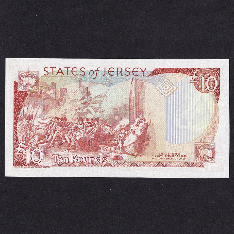 Jersey (P22a) £10, Baird, QEII, GC000065, low serial, UNC