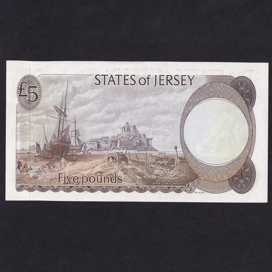 Jersey (P12a) £5, Clennet, QEII, UNC