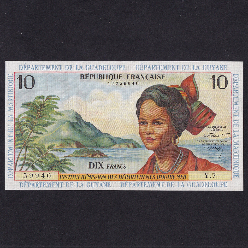French Antilles (P8b) 10 Francs, 1964, Y.7 59940, A/UNC
