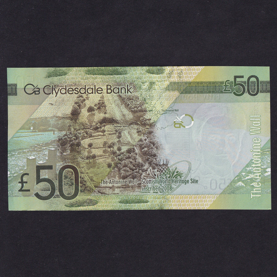 Scotland (P229Lr) Clydesdale Bank, £50 ZZ replacement, 16th August 2009, serial no. E/ZZ 002320, PMS CL67a, UNC