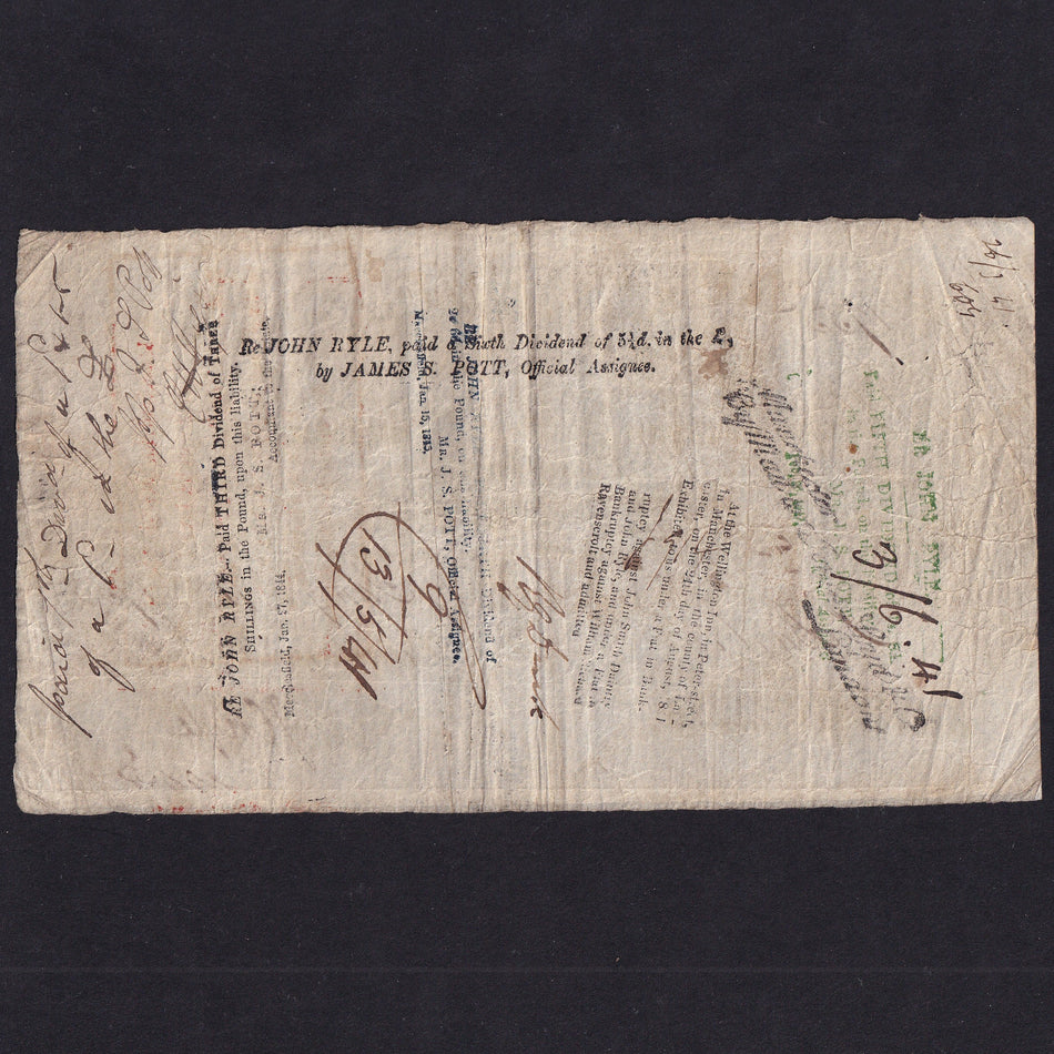 Provincial - Macclesfield & Cheshire Bank, £5, 1841, for Daintry, Ryle & Co., no. 775, Outing 1319b, Good Fine