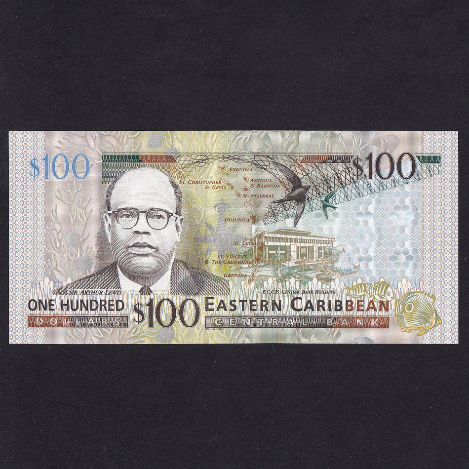 East Caribbean (P55a) $100, 2012, St. Vincent, code letter V, QEII, silver foil flower, UNC