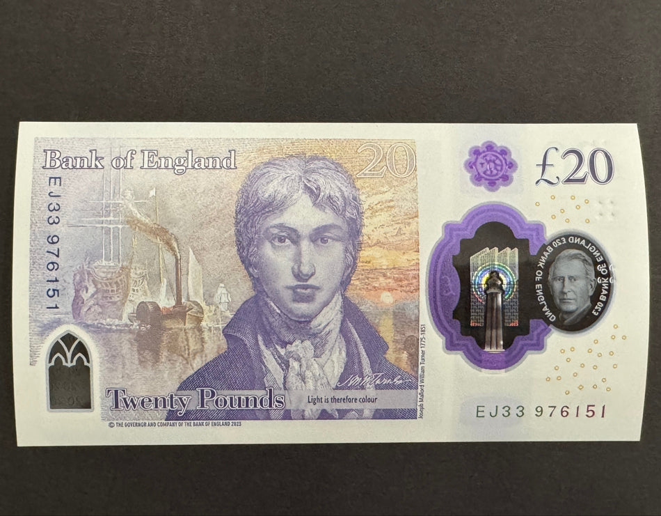 Bank of England (B---) Cleland, £20, EJ33, Charles III, UNC