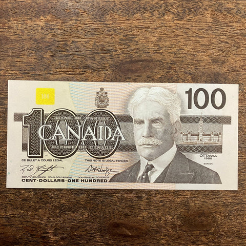 Canada (P99d) $100, Sir Robert Borden, Knight/ Dodge, BJT 2178109, UNC