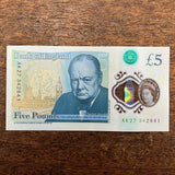 Bank of England (B414) £5, Churchill, AK27, UNC