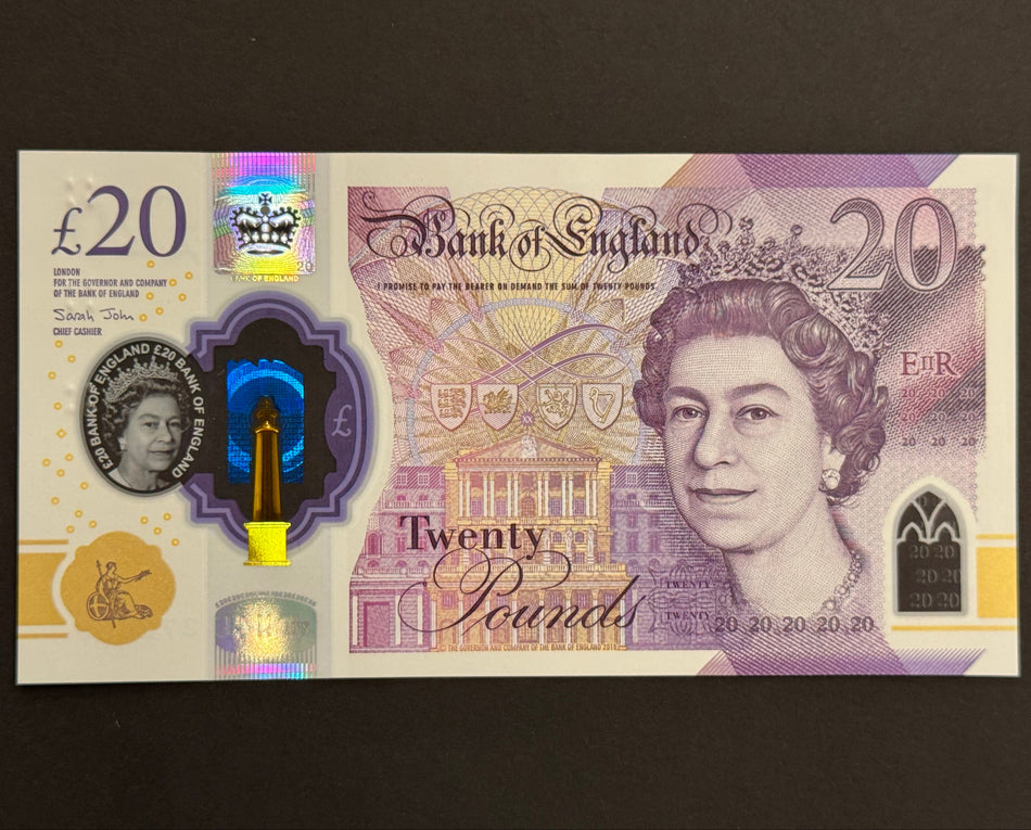 Bank of England (B416) John, £20, last million, DM45 372689, UNC