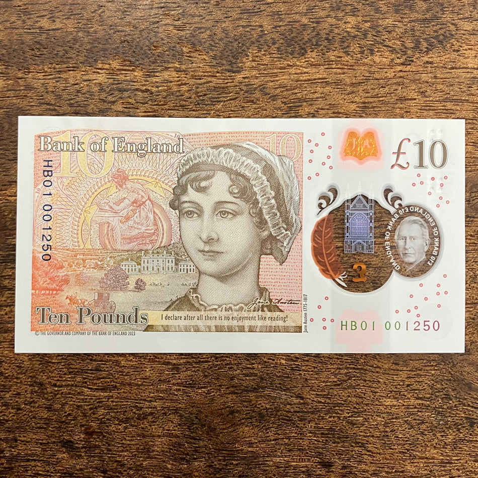 Bank of England (B420) John, £10, King Charles III, first million & low serial number, HB01 001250, UNC