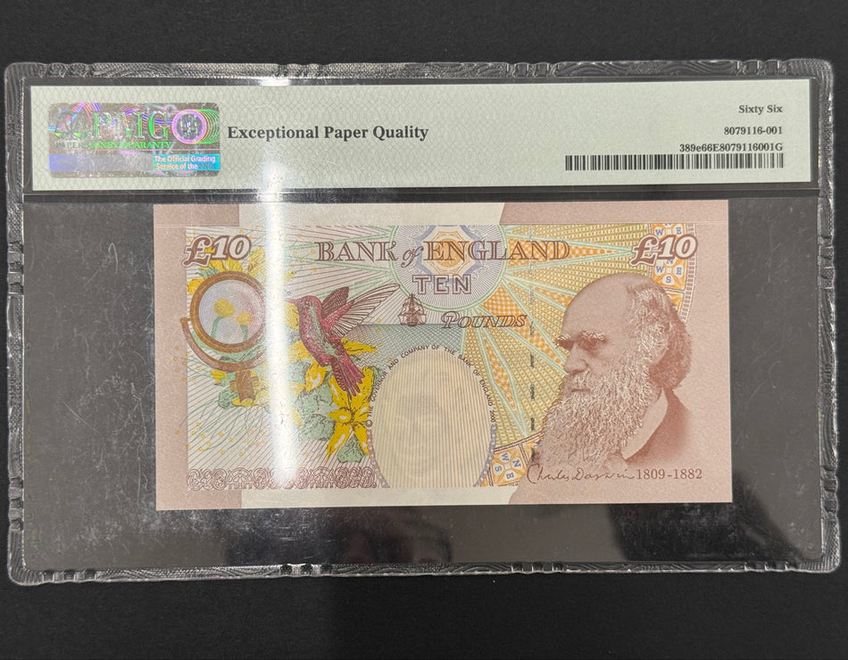 Bank of England (B411) Cleland, £10, LH01 000009, first million & low serial (so far very few first million notes sold with such a low serial), PMG66, UNC