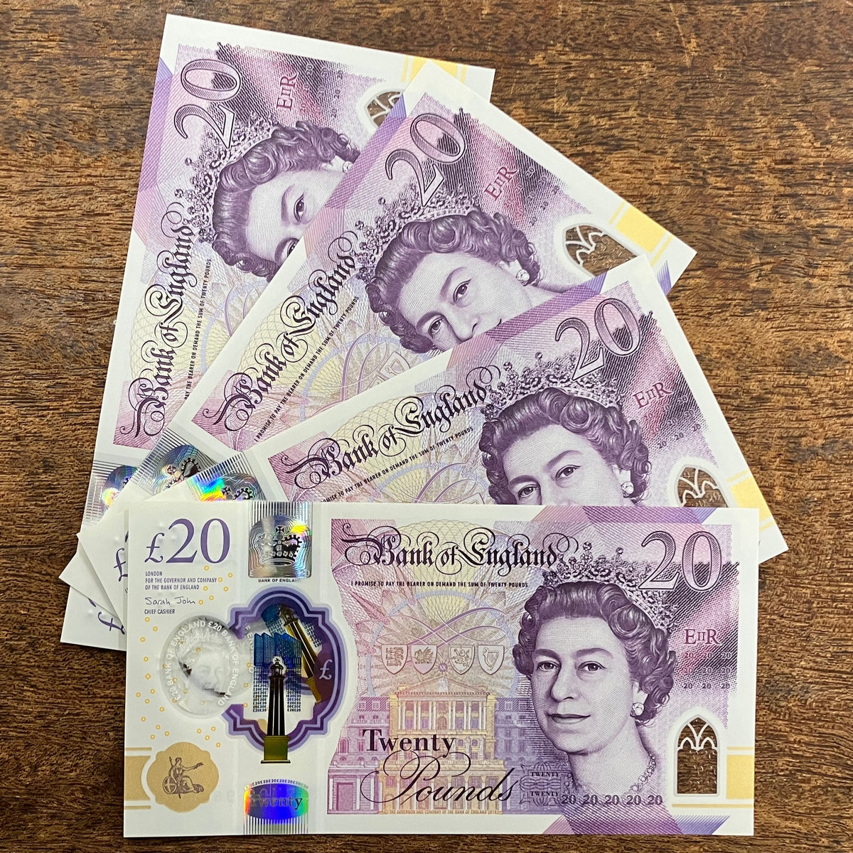 20 Note Printable Bank of England (B416) John, four £20 notes: BM01/ BM02/ BM03 & BM04 9 ...