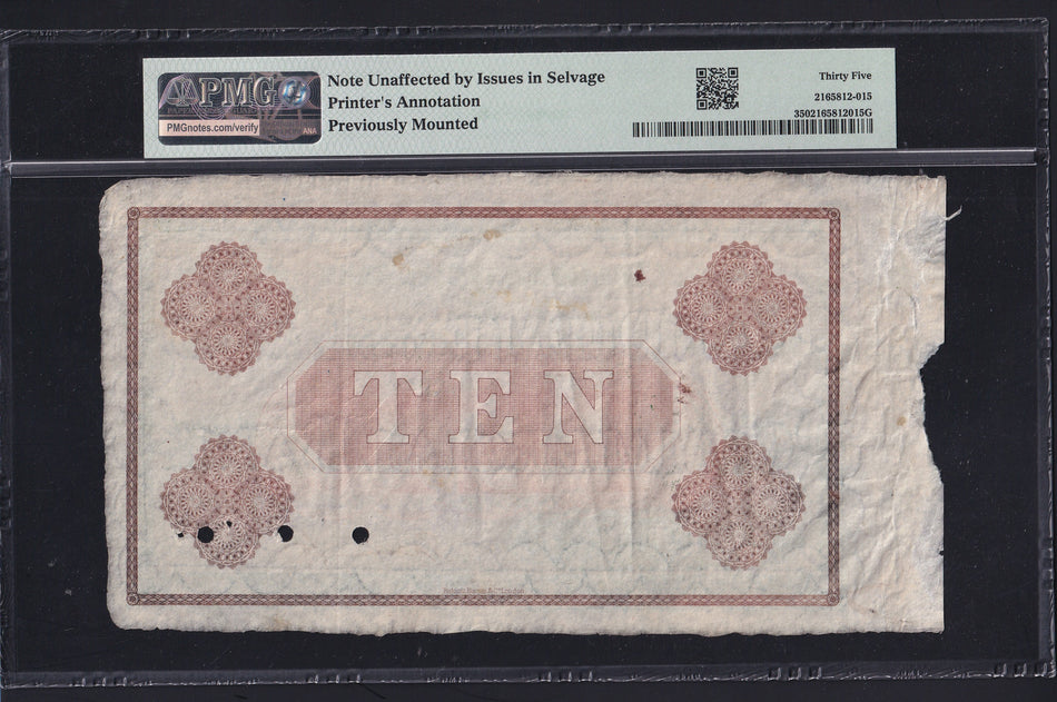 Australia, Commercial Bank of Tasmania Limited, £10 specimen, 190X, on watermarked paper and in issued colour, rare, PMG35, VF