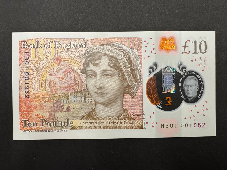 Bank of England (B420) John, £10, HB01 001952, Charles III, UNC