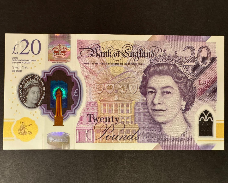 Bank of England (B416) John, £20, AA01 000263, first million, QEII, UNC