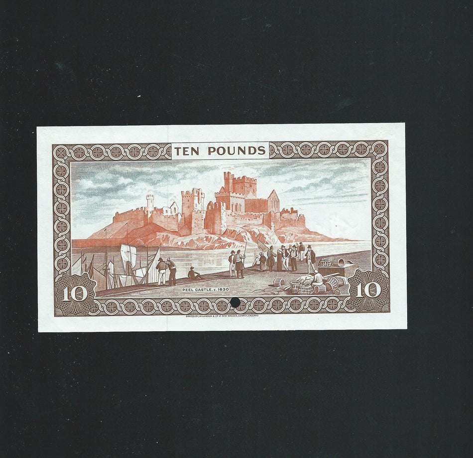 Isle of Man (P36s1) £10 specimen, QEII, Dawson. without prefix, UNC