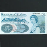 St. Helena (P.7b) £5, 1981, corrected spelling 'Angliae', signature 2, QEII, UNC