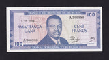 Burundi (P12a) 100 Francs, 1st October 1964, Prince Rwagasore, first date, EF