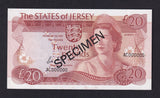 Jersey (P14bs) £20 specimen, QEII, Leslie May, AC000000, UNC