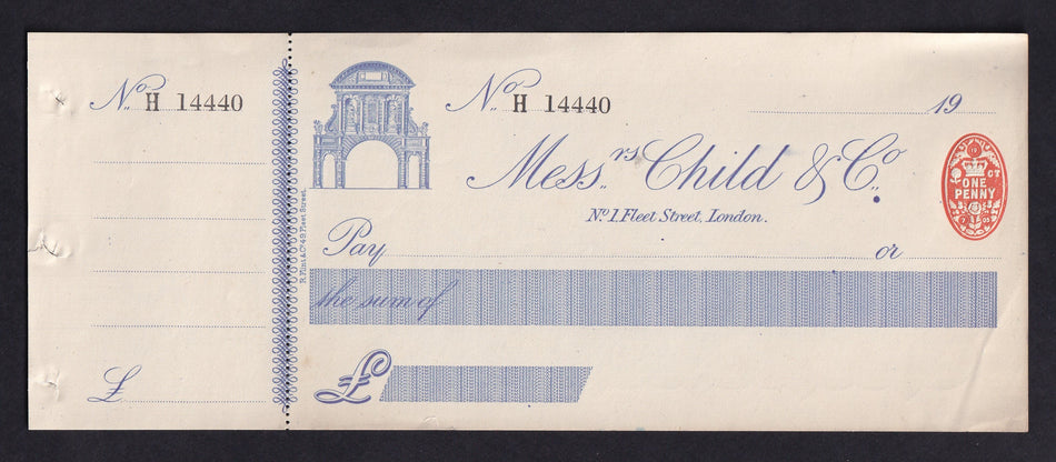 Child & Co., unissued cheque, 1905, EF