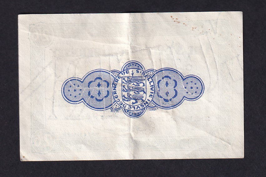 Guernsey (P18) G230 ( only 230 notes outstanding )2/6d, 25th March 1941, A/C 2559, complete letters of "UER" in wmk of GUERNSEY, VF