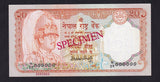 Nepal (P38s) 20 Rupees specimen, signature 12, 000000, UNC