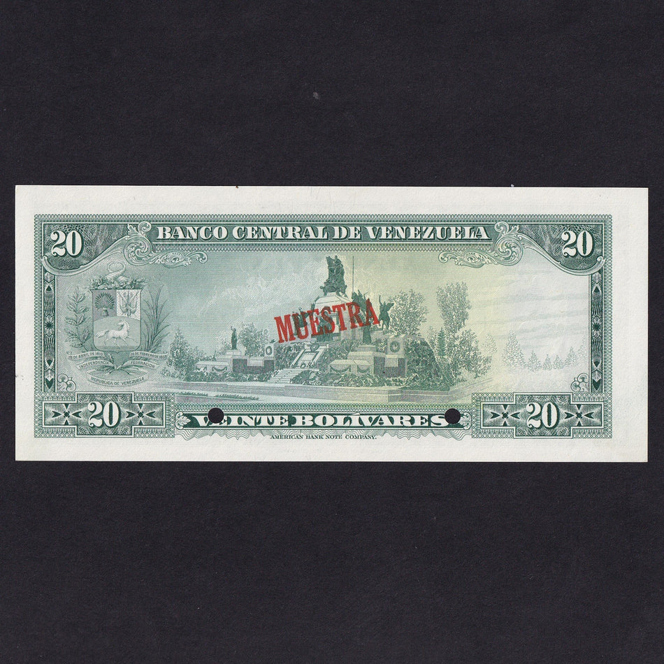 Venezuela (P52s) 20 Bolivianos specimen, 11th April 1972, UNC