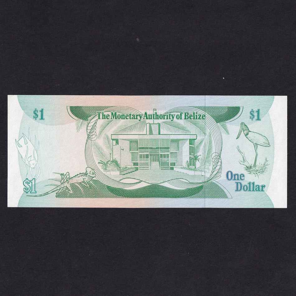 Belize (P38) $1, 1980, The Monetary Authority of Belize, UNC