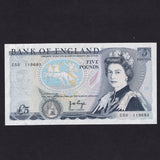 Bank of England (B332) Page, £5 error, superb set off obverse image on reverse, Good EF