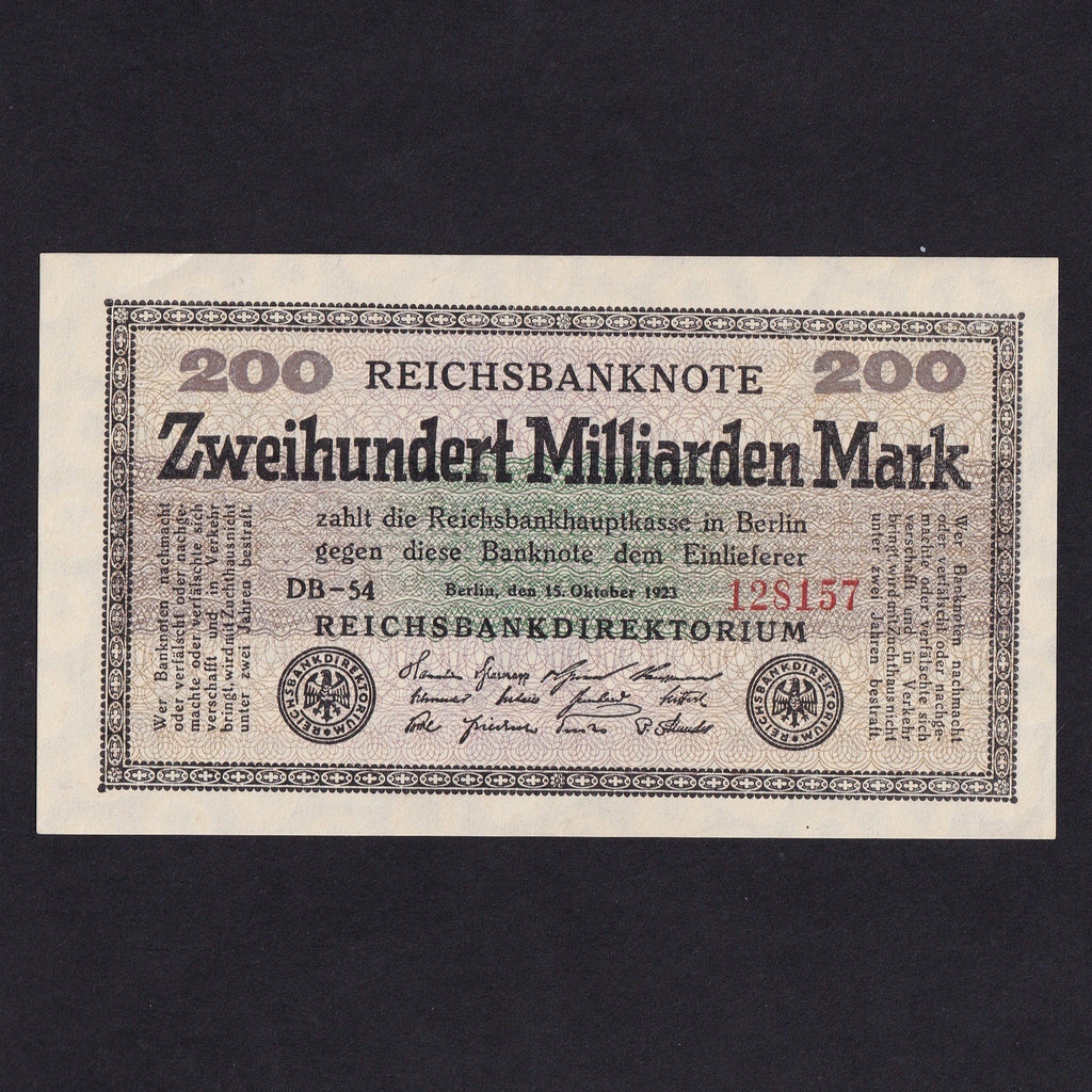 Germany (P212) 200 Milliarden Mark, 15th October 1923, no.128157, UNC