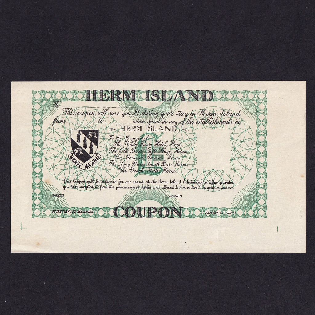 Herm Island (Guernsey) £1 coupon, proof, EF