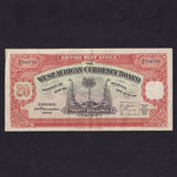 British West Africa (P8b) 20 Shillings, 24th December 1948, 8/X 701710, marks reverse, Good VF