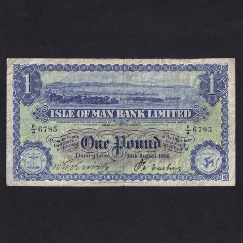 Isle of Man (P.6d) £1, 5th January 1956, Quirk/ Cashin, M282, F/4 6785, Fine