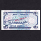 Kenya (P25b) 20 Shillings specimen, 1st July 1989, red, F/79 000000, UNC