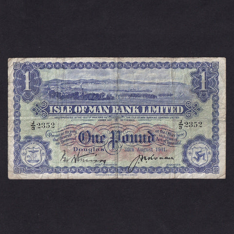 Isle of Man (P.6b) Isle of Man Bank Limited, £1, 30th August 1941, Watterson/ Ronan, M279, Fine
