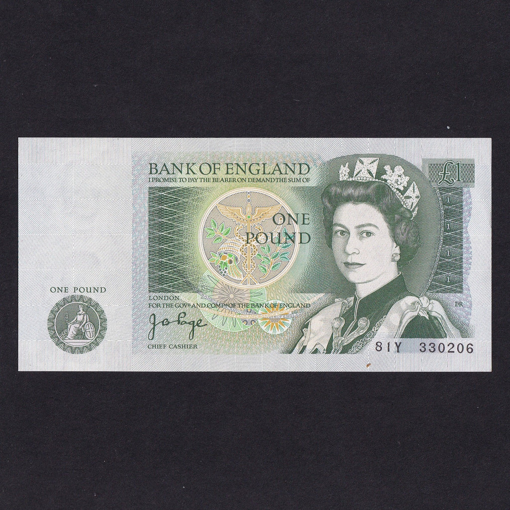 Bank of England (B339a) Page, £1 experimental issue, 81Y 330206, slight corner dink, otherwise UNC