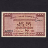 South Africa, 10 Shillings, 14th November 1947, last date, E/96 121292, Pick 92e, folds, A/EF