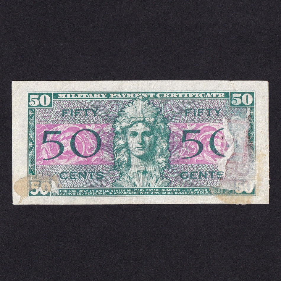 USA (PM32a) US Military Payment Certificate, 50 Cents, 1954, series 521, pressed & mount marks reverse, Fine