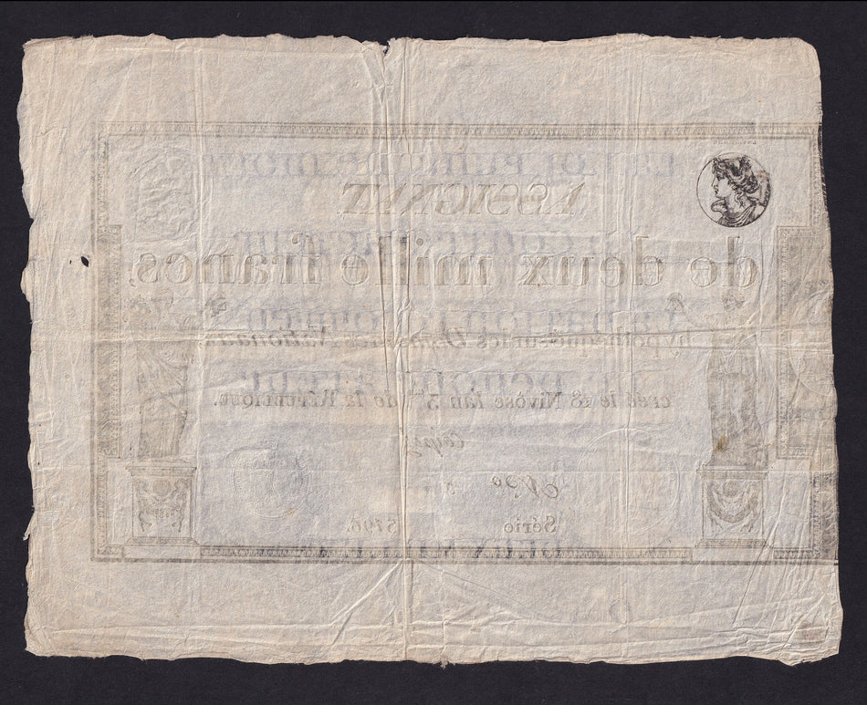 France (Assignats, PA81) 2000 Francs, 1795, no.74, Good VF