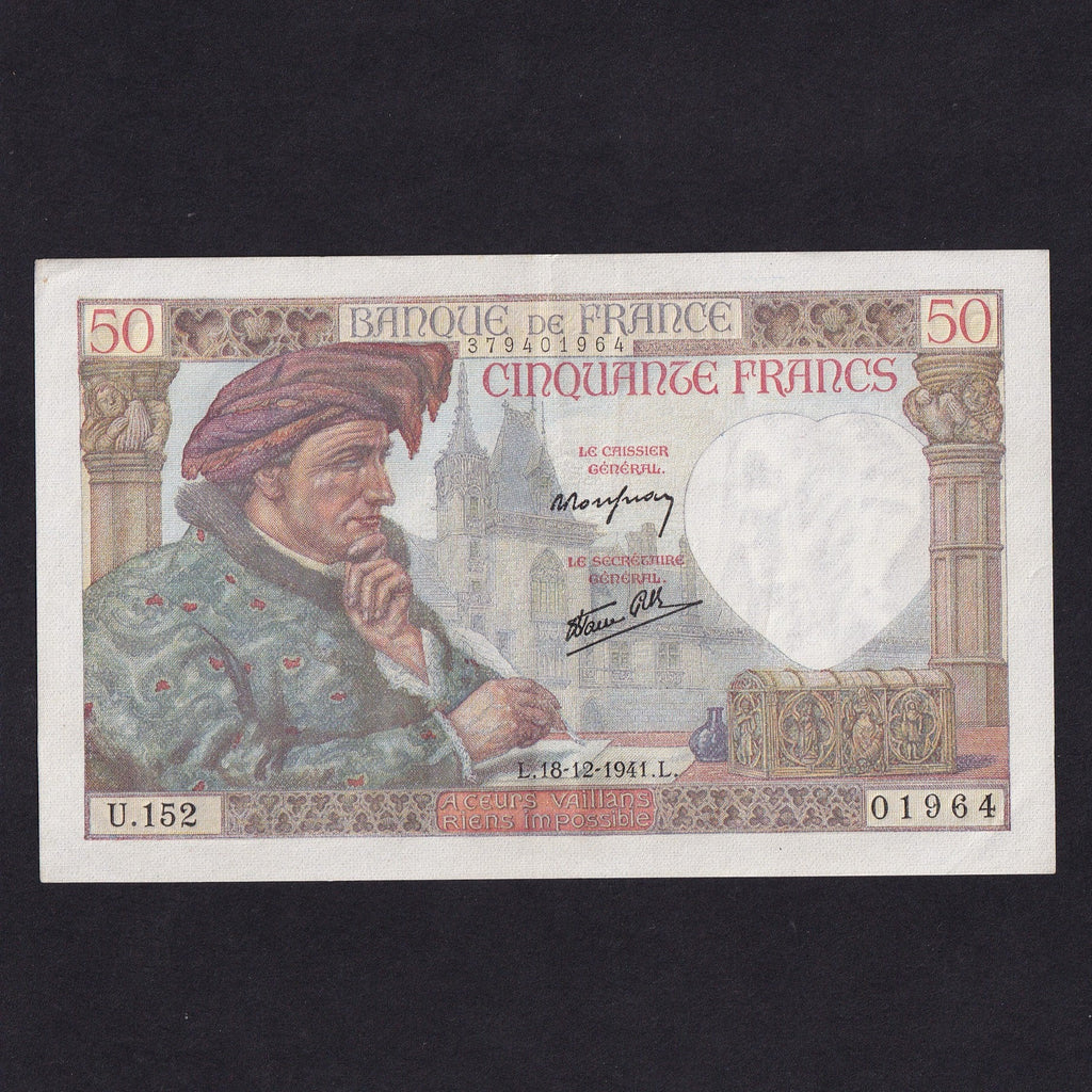 France (P.93) 50 Francs, 1941, Good EF