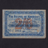 Guernsey (P25A) G236 2 Shillings 6 Pence, 1st January 1942, French blue paper, A/Z 3912, watermark sideways, VG