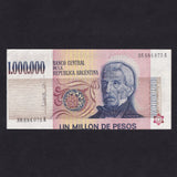 Argentina (P310) 1 Million Peso error, 1981-83, misplaced print, EF
