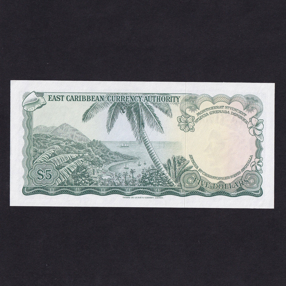 East Caribbean (P14g) $5, variety 3, signature 8, UNC