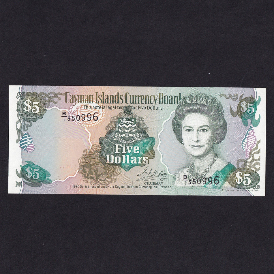 Cayman Islands (P17) $5, 1996, QEII, B/1 550994, Chairman, UNC