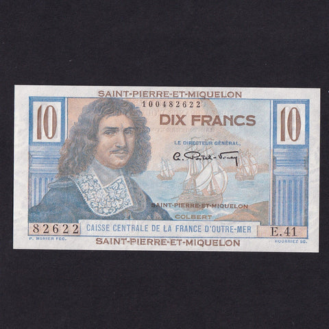 St Pierre & Miquelon (P23) 10 Francs, 1950-60, UNC