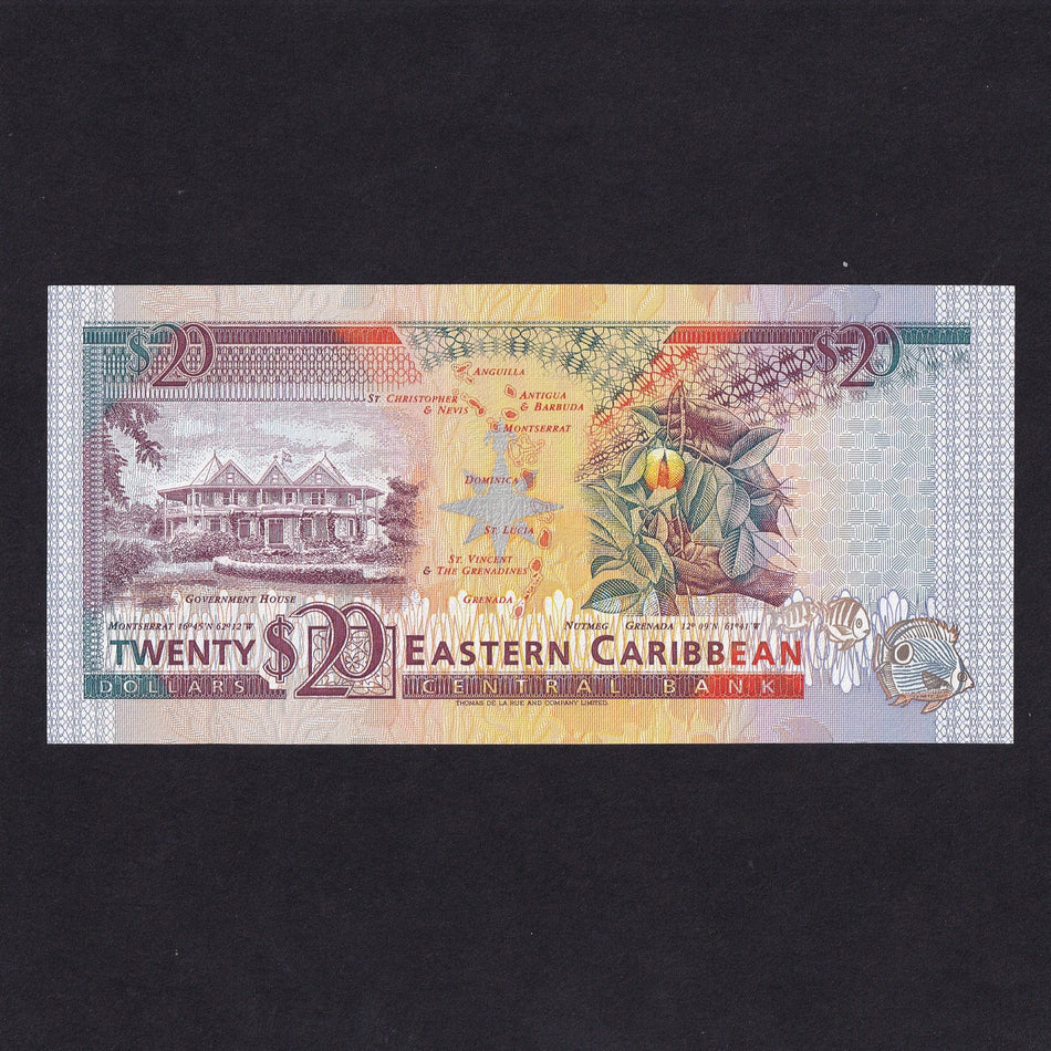 East Caribbean (P28a) $20, wide building, A491349A, UNC