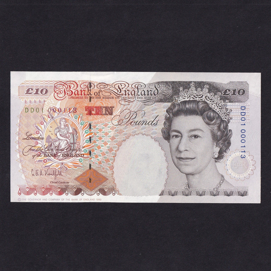 Bank of England (B369) Kentfield, £10, low serial, DD01 000113, UNC