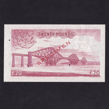 Scotland (P264) National Bank of Scotland, £20 specimen, 1st November 1957, Forth Bridge, A000-000, NA69s, A/UNC