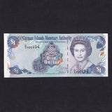 Cayman Islands (P26c) $1, 2001, QEII, C/4 000494, low serial prefix, UNC