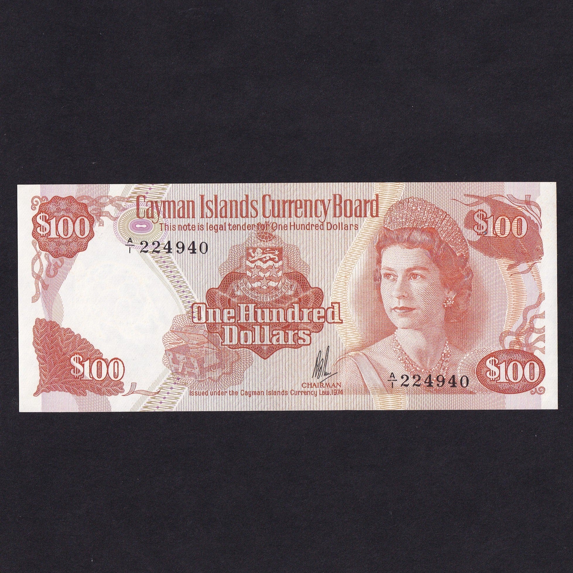 Store 1974 UNC Cayman Islands one dollar bank note