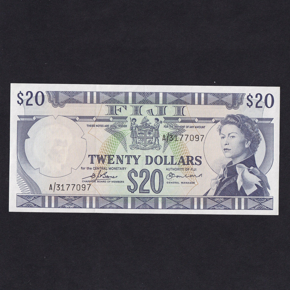 Fiji (P.75b) $20, Barnes/ Earland, A/3177097, centre fold, otherwise EF