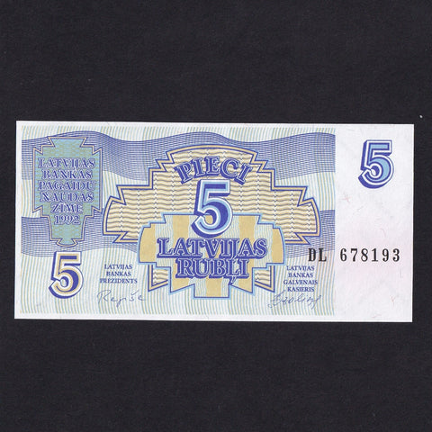 Latvia (P37) 5 Rubli, 1992, UNC