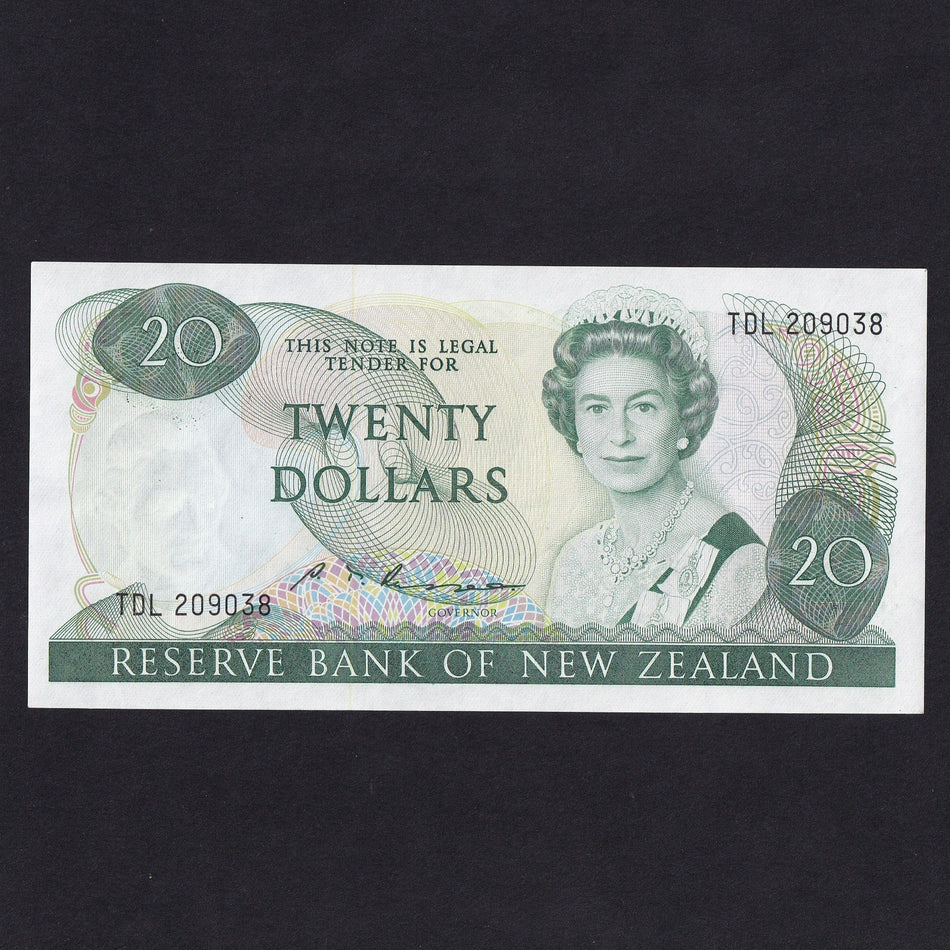 New Zealand (P173b) $20, QEII, Russell signature, TDL 209038, UNC